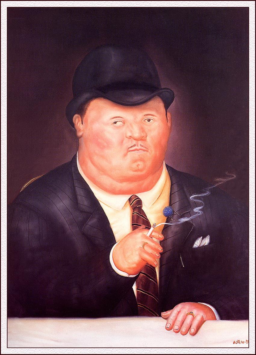 Man Smoking Fernando Botero Oil Paintings